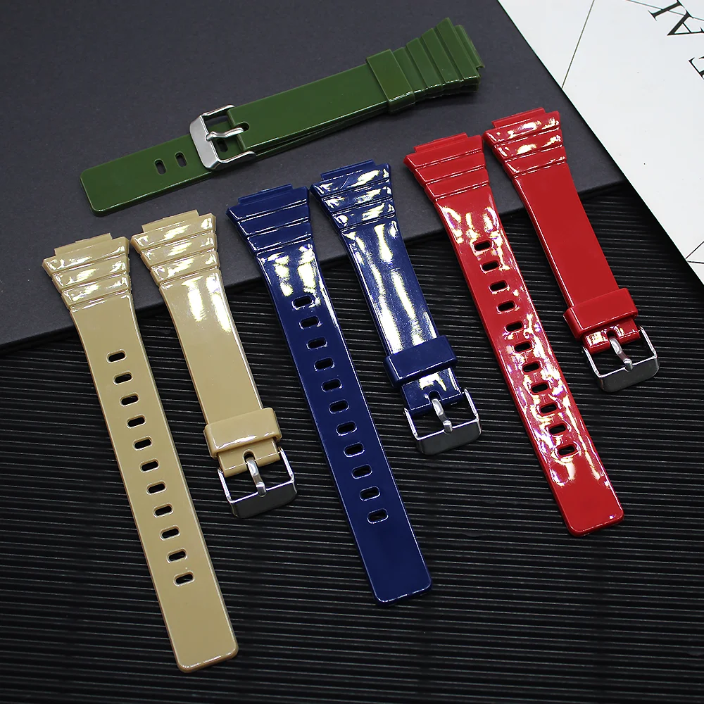 حزام الساعة لـ W-215H-1A 2A 7A / W-215 حزام ساعة الراتنج الرياضة سوار بديل مقاوم للماء