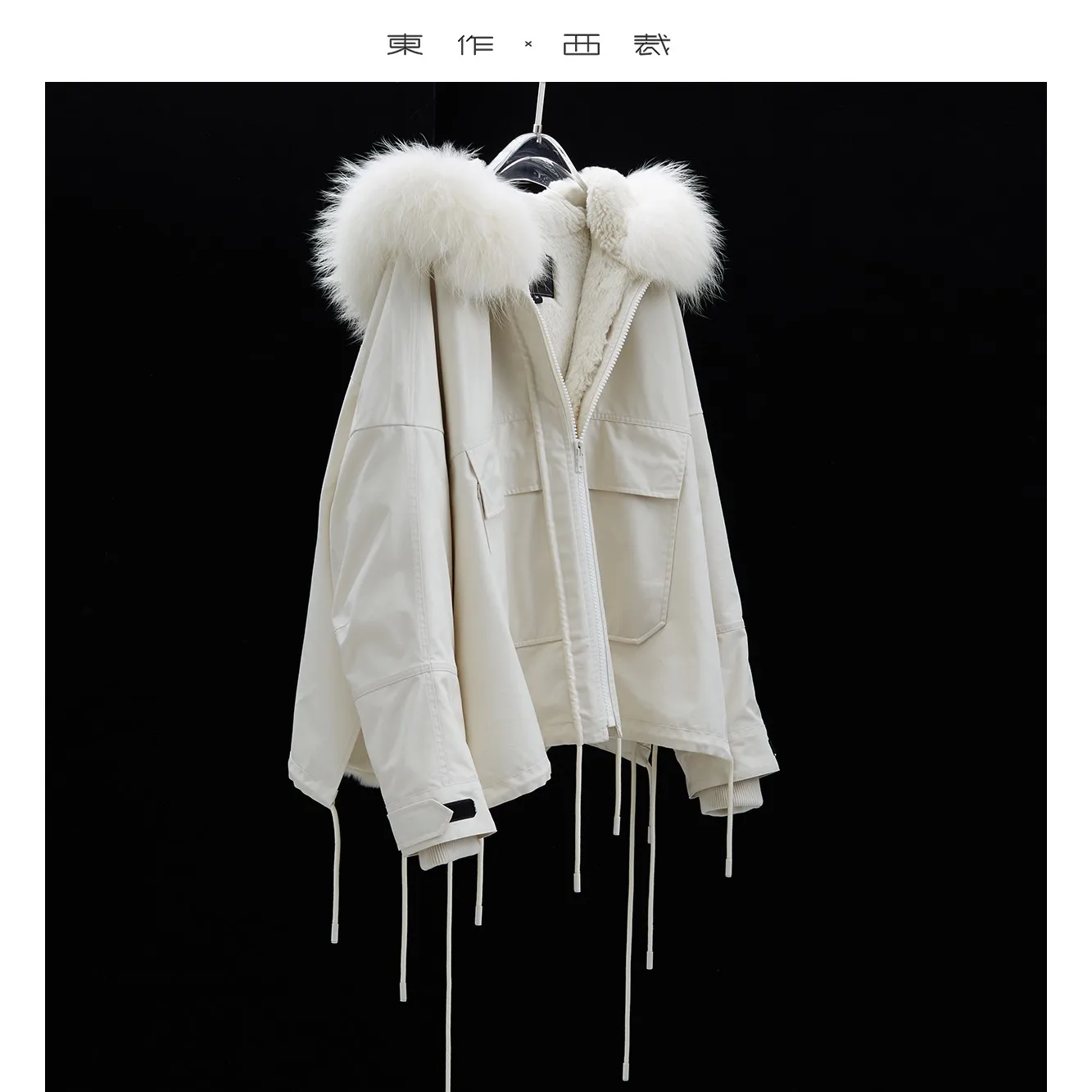 

Rex Rabbit Fur~ Detachable Fur down Jacket Parka Warm Coat for Women, Thickened New Winter Model