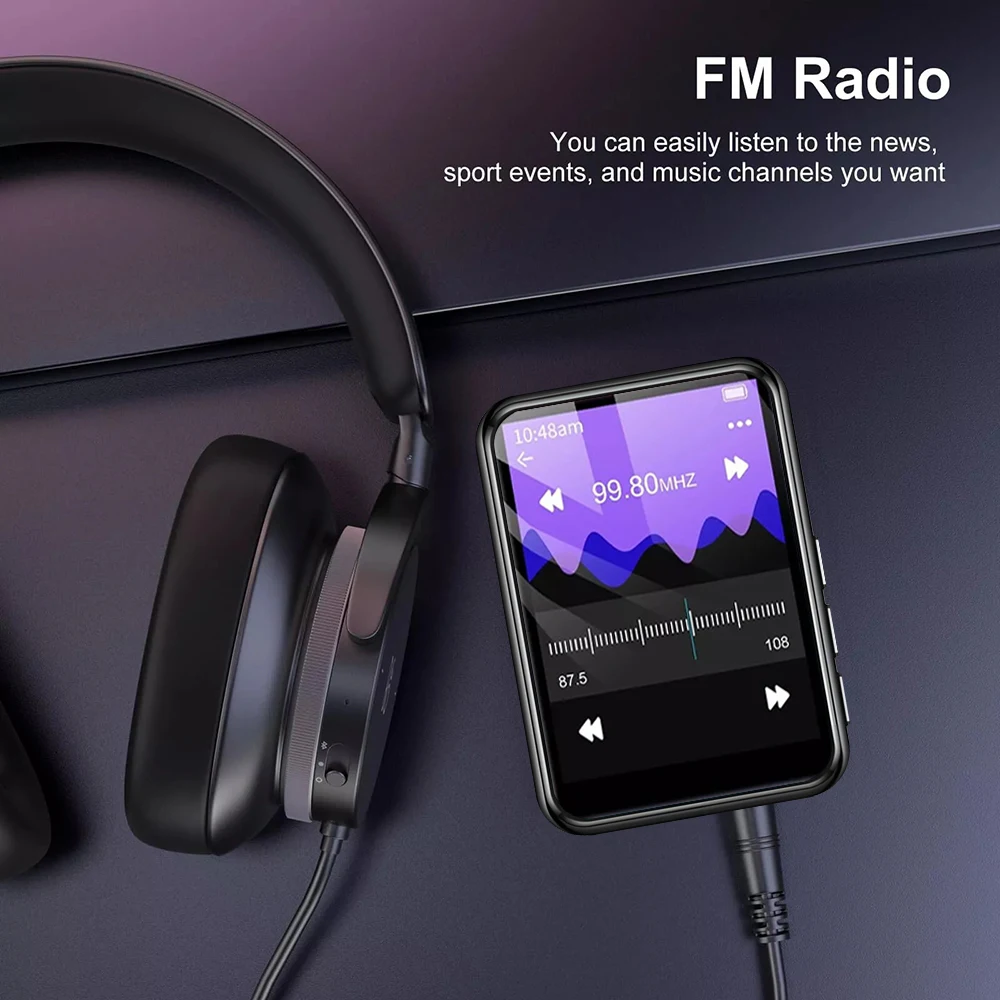 شاشة تعمل باللمس 2.4 بوصة مشغل MP3 بلوتوث المدمج في المتكلم المحمولة HiFi مشغل موسيقى MP3 وكمان تشغيل الفيديو مسجل صوتي