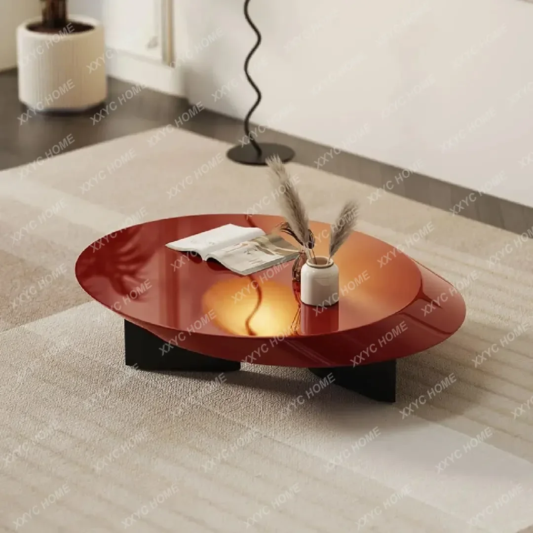 BJ Modern Minimalist Coffee Table Oval Paint Bright Edge Few Living Room Home Hotel Coffee Table