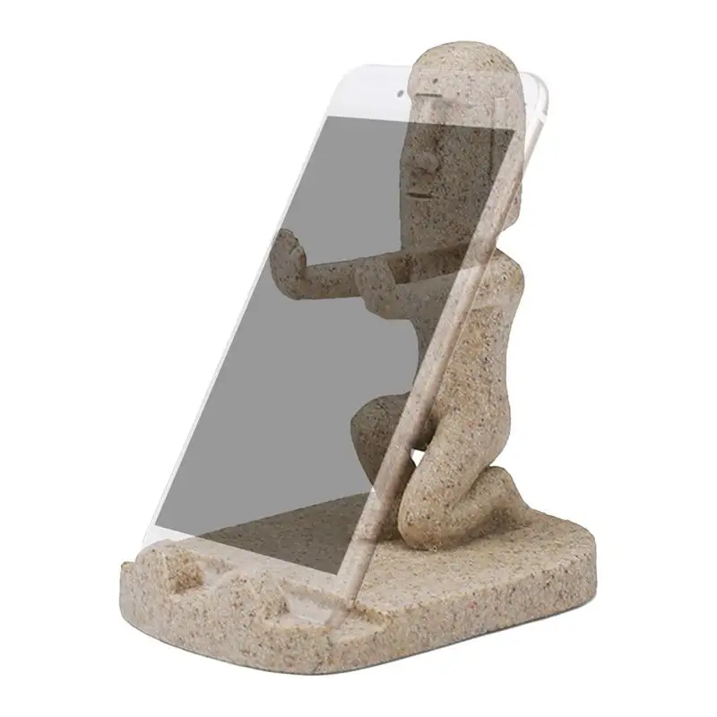 Funny Phone Stand For Desk Resin Easter Island Phone Stand Funny Smartphone Holder Cute Figurine Decor For Cell Phones Tablets