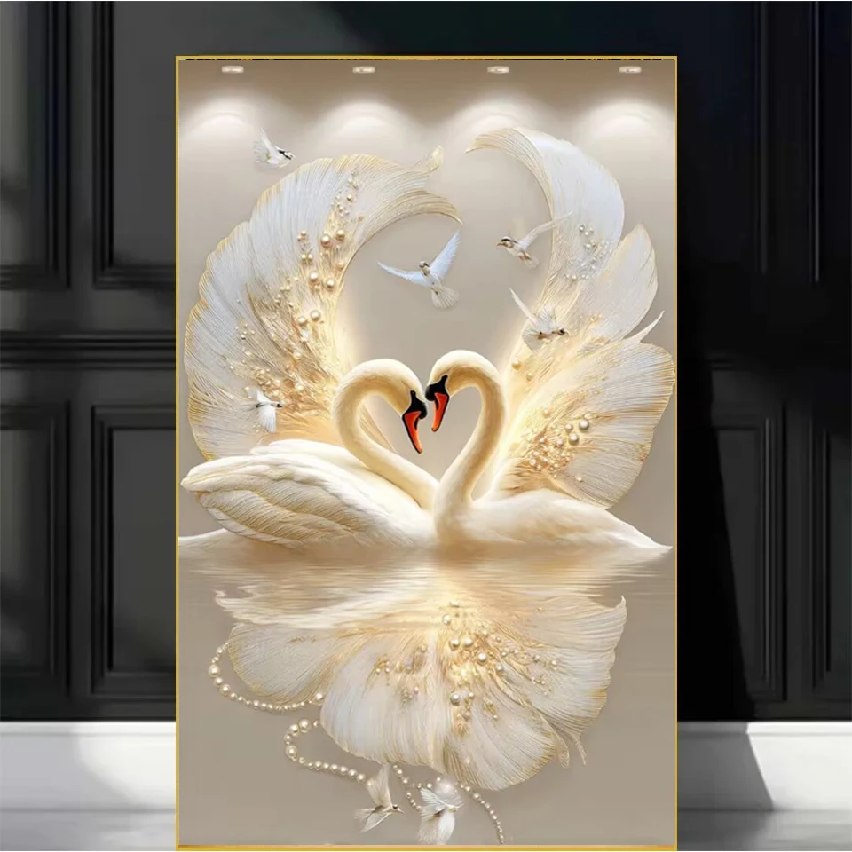 5D DIY Diamant Stickerei Kit Golden White Swan Tier Strass Malerei Home Decor Diamant Mosaik Kunst Neue Ankunft