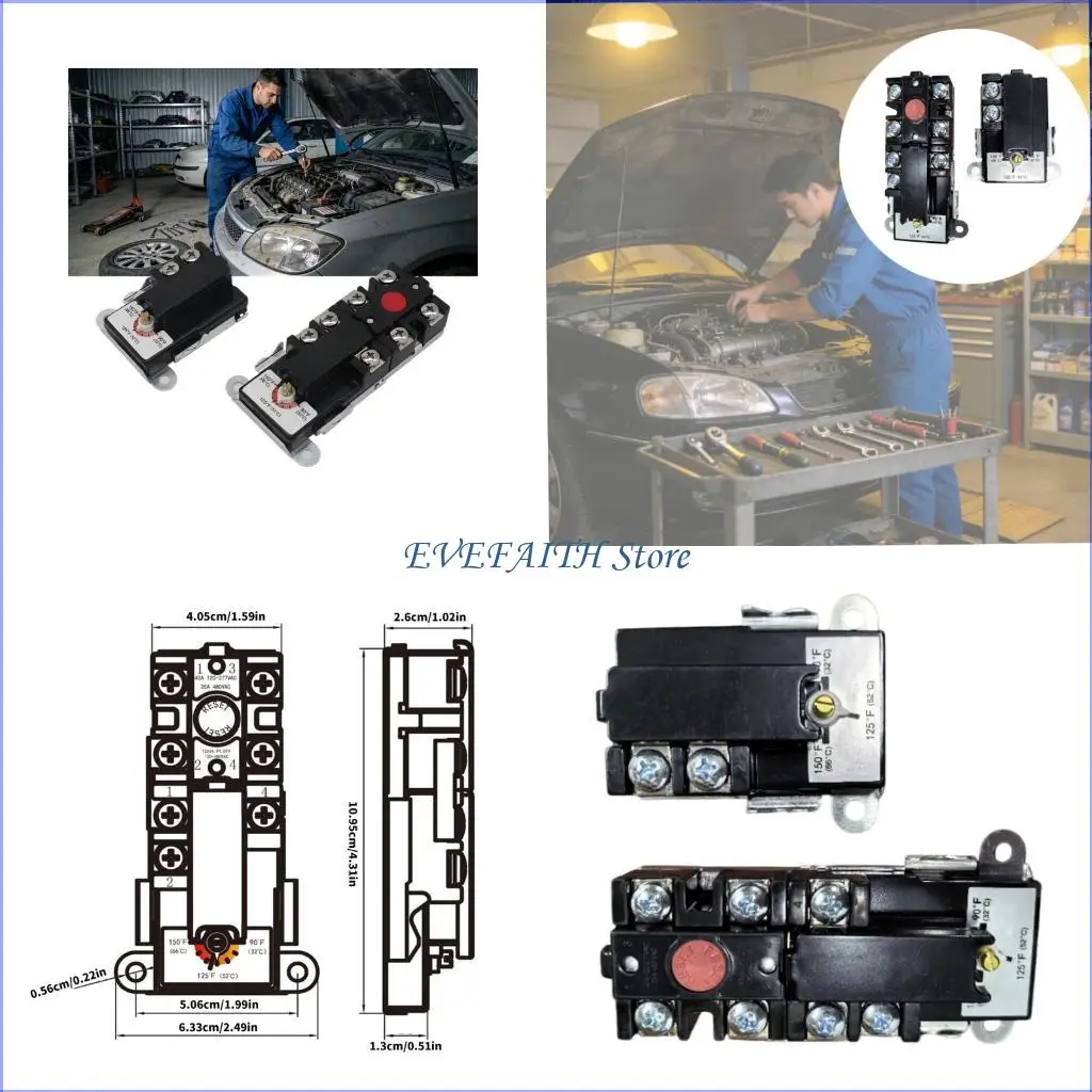 

124B 32℃ To 66℃ Thermostat For Electric Water Heater 120V 480V