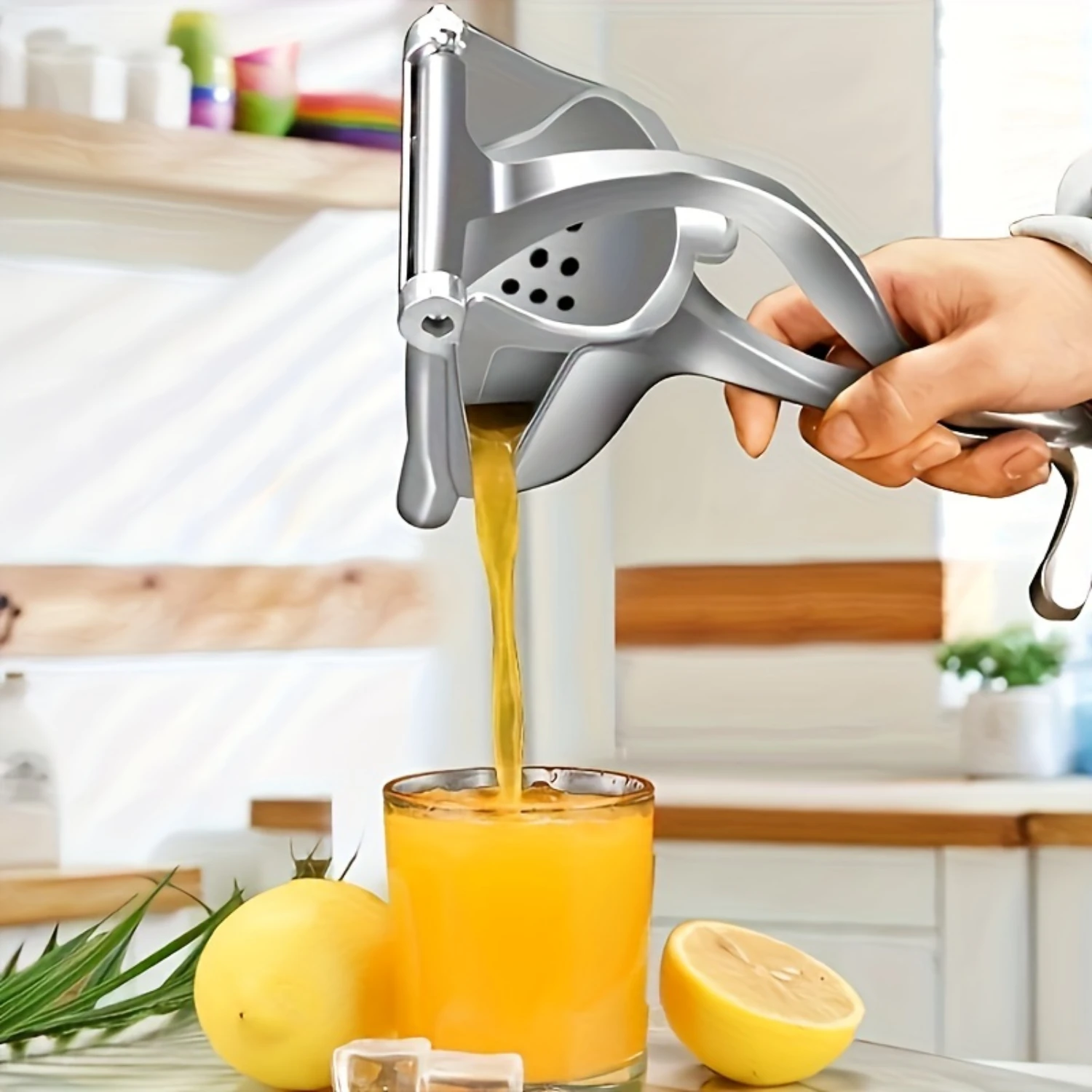 

Manual Citrus Juicer Squeezer - 500g/17.63oz Capacity Aluminum Hand Press Fruit Juice Extractor for Use - Ideal for Lemon, Oran