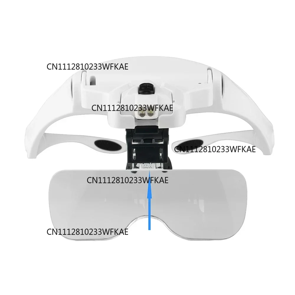 2Pcs 1.0/1 5/2.0/2.5/3 times, double lamp adjustable head-mounted lighting magnifying glass