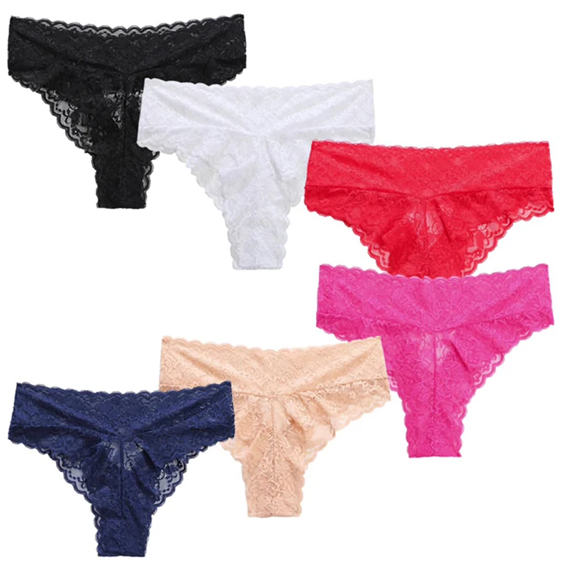 Hip Spice lace panties hollowed out mid-waist sexy seduction breathable teenage briefs hip lift leakproof women\'s panties