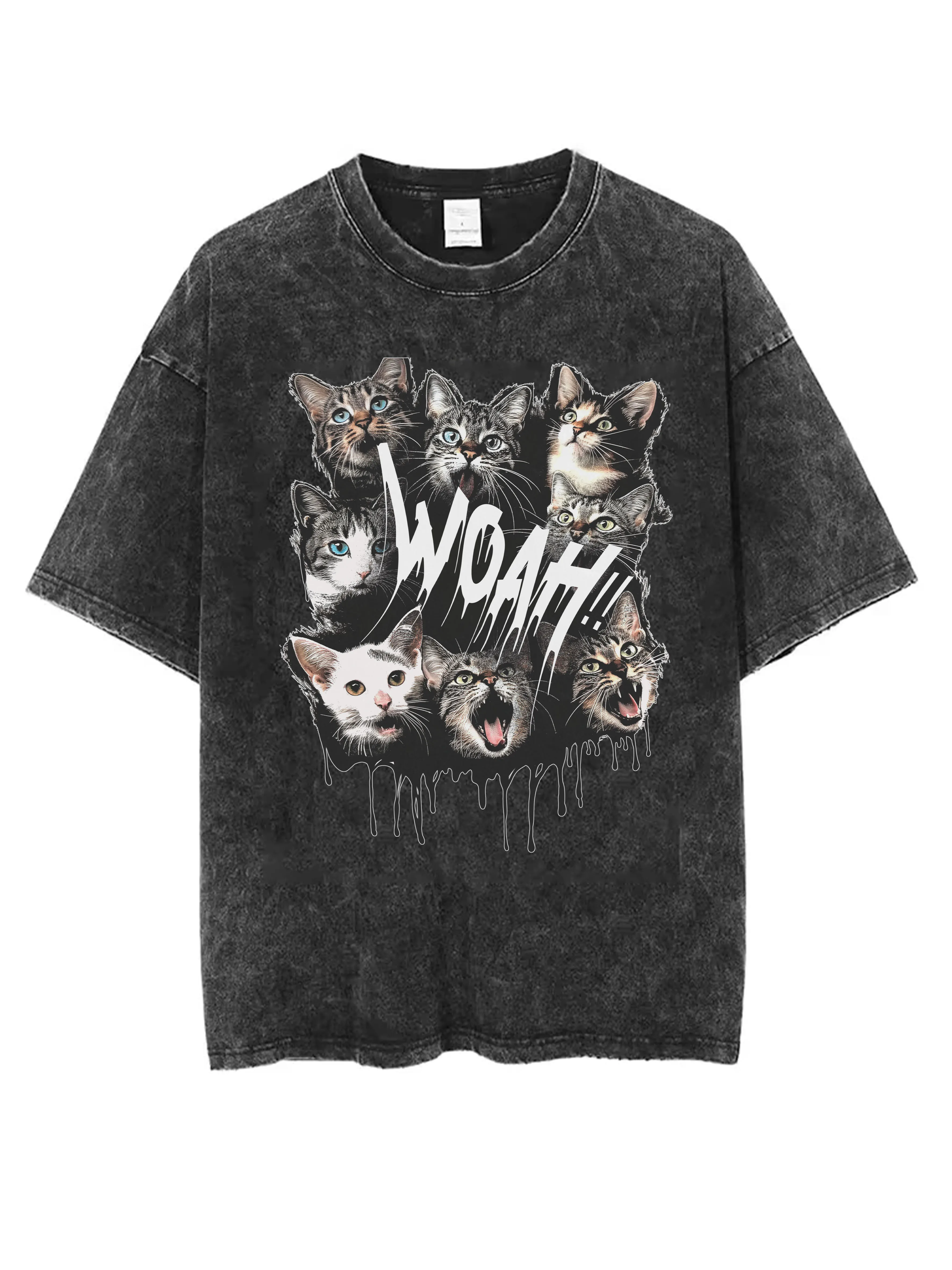 

Woah!! Y'all Mind If I Do Some Lollygagging Washed Black Round Neck T-Shirt for Men Women Loose Comfortable for Winter Christmas