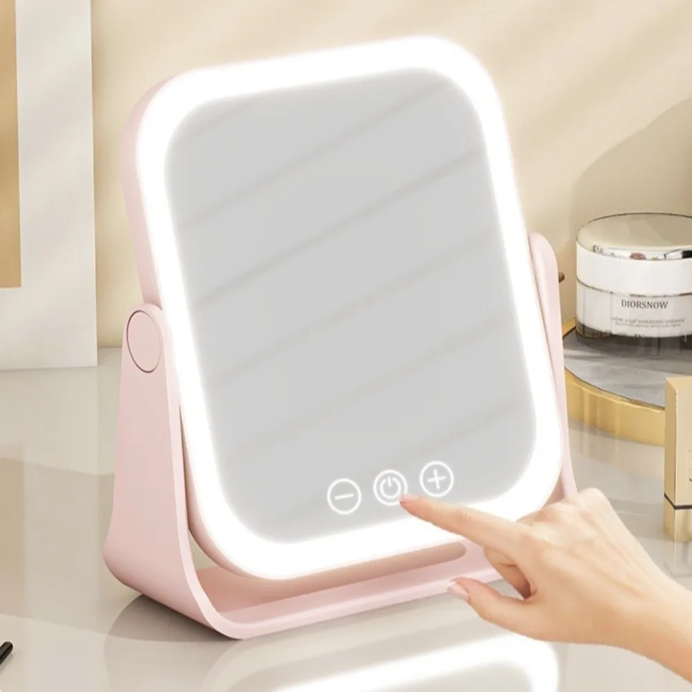 3 Color LED Makeup Mirror Smart Dimmable 5x Magnifying Mirror with Led Rotatable Electric Makeup Beauty Mirror Travel