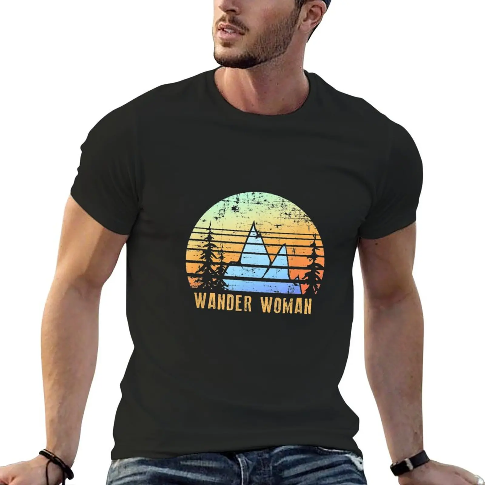 Retro Wander Woman T-Shirt blue archive graphic t shirt vintage street wear mens plain t shirts