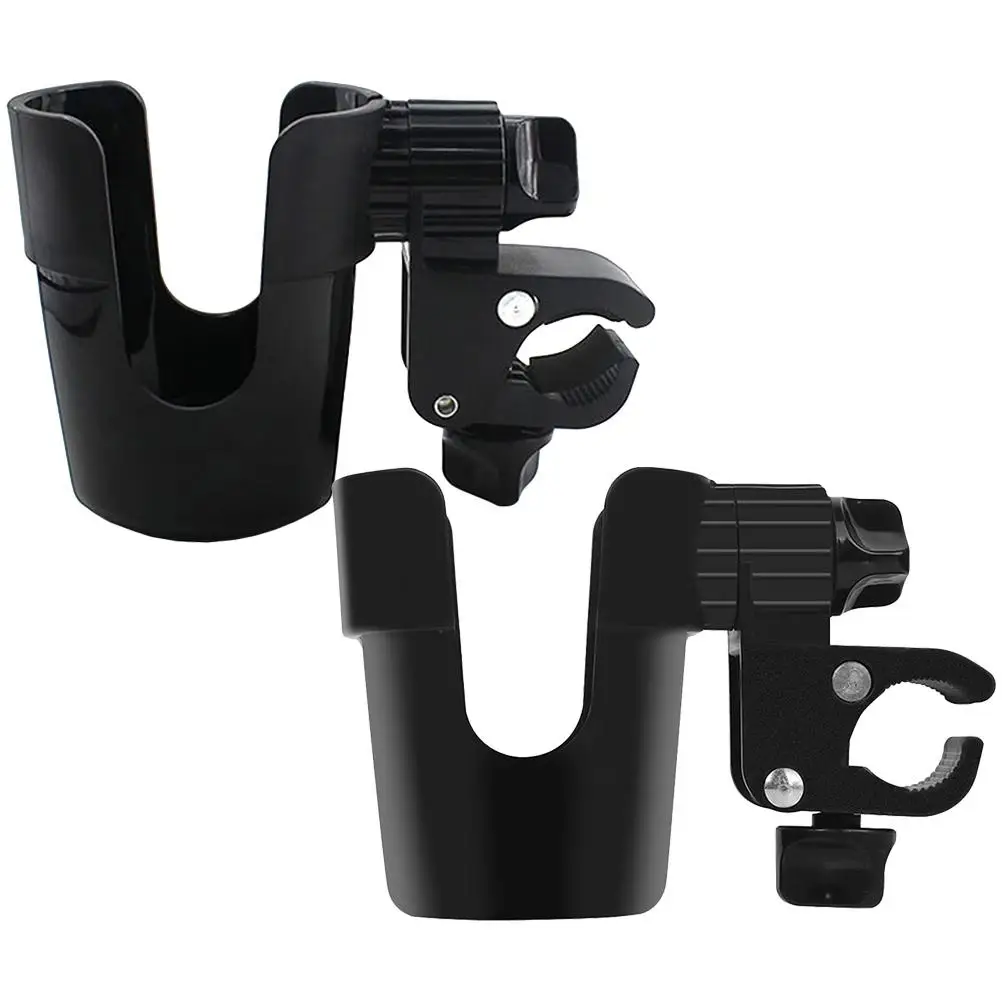 

2pcs Universal Stroller Cup Holder Bike Water Bottle Rack Most Cups Clip On Handlebar Shopping Cart