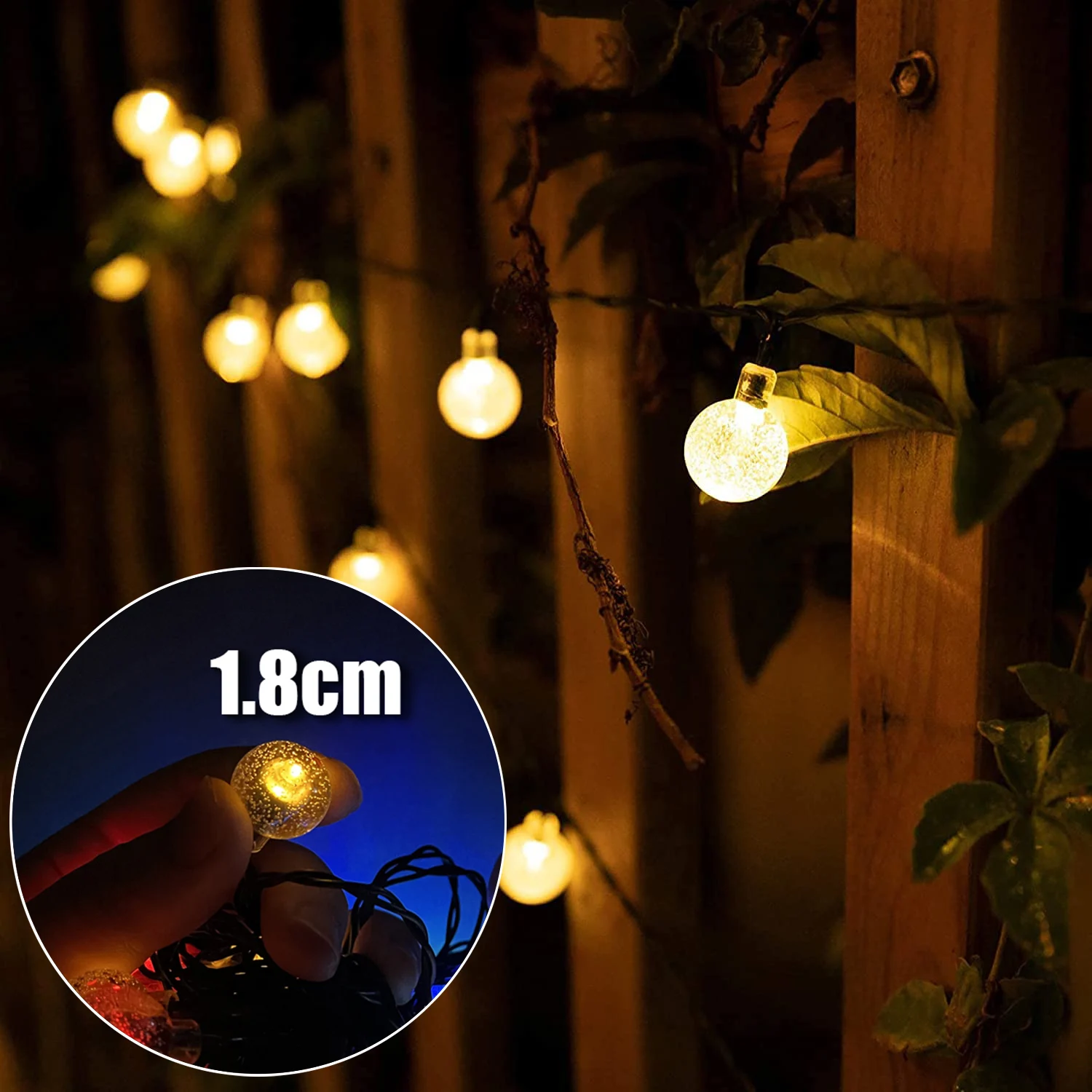 200 Led Zonne-Licht String Outdoor Waterdichte Kerst Decoratie Kristallen Bol Camping Fairy Garland Tuin Feestlamp