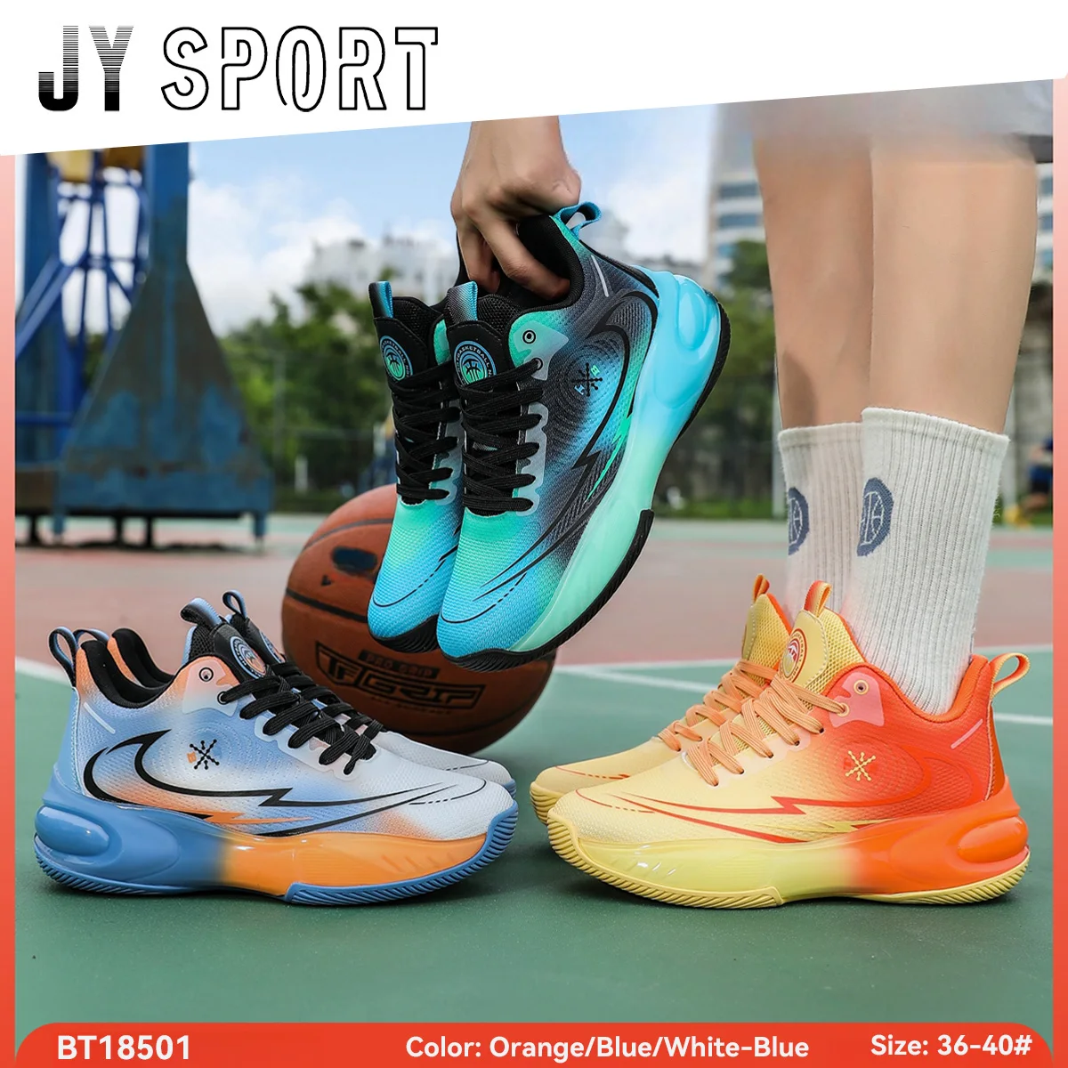 2024 New Kids Basketball Shoes Breathable Cushioning Child Sneakers Rebound Anti-slip Sport Shoes for Children Teenagers