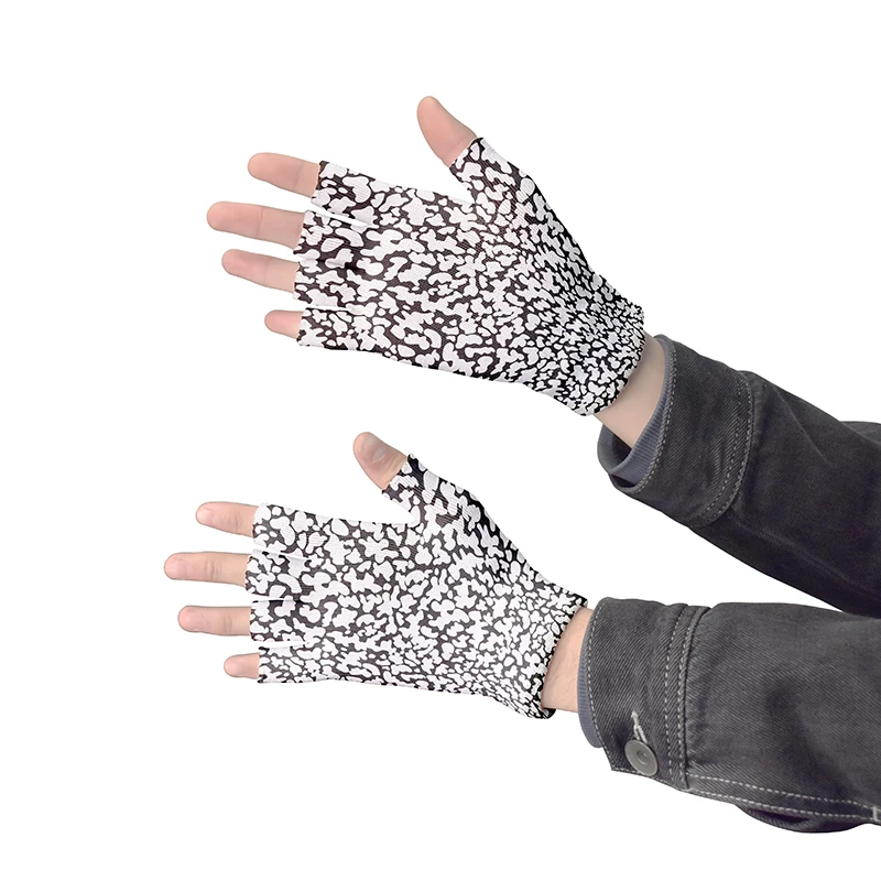 New Fashion Half Gloves Women 3D Print Camouflage Pattern Novelty Warm Gloves Outdoor Cycling Shopping Gloves Suitable For Unise