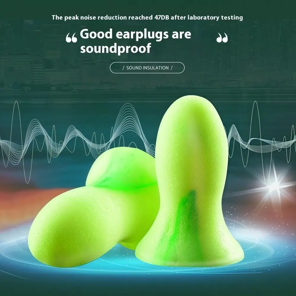

10Pcs/Box Reusable Anti-Noise Earplugs Soft Foam Slow Rebound Sleeping Aid Earplugs Comfortable Fit Anti-Tinnitus