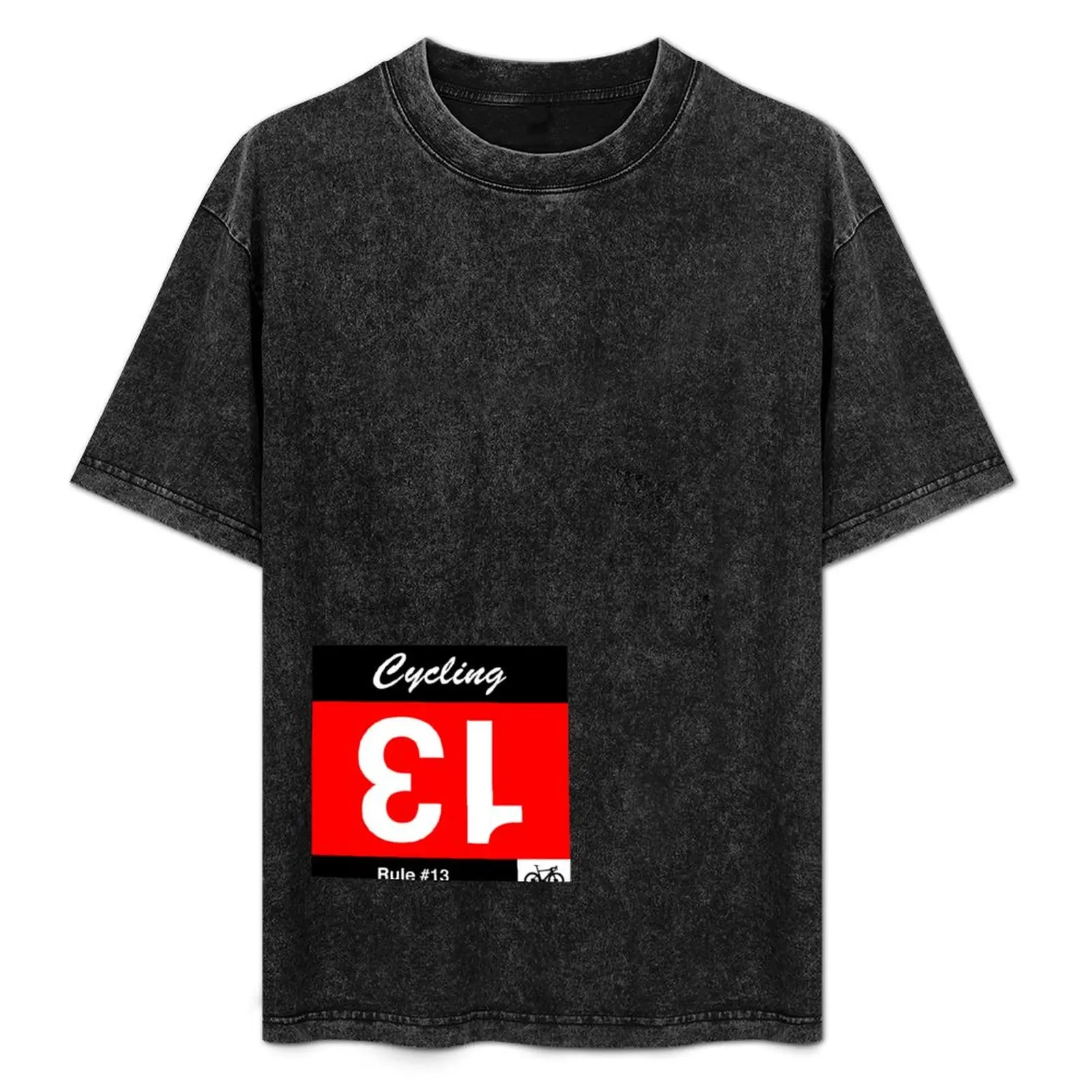 

Cycling Rule #13 - If you draw number 13, turn it upside down T-Shirt Retro Graphic Print T-Shirt