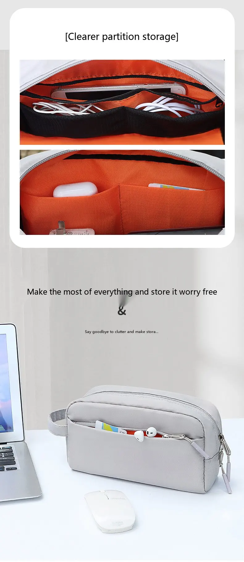 Digitale Gadget-Aufbewahrungstasche Leichter Kabel-Organizer für Powerbank und USB-Ladegerät – Detail 6