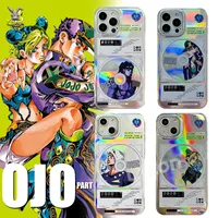 JoJo's Bizarre Adventure Cosplay Laser Phone Case Kujo Jolyne Jotaro Platinum Star Disc Print Anime Phone Case Stone Ocean