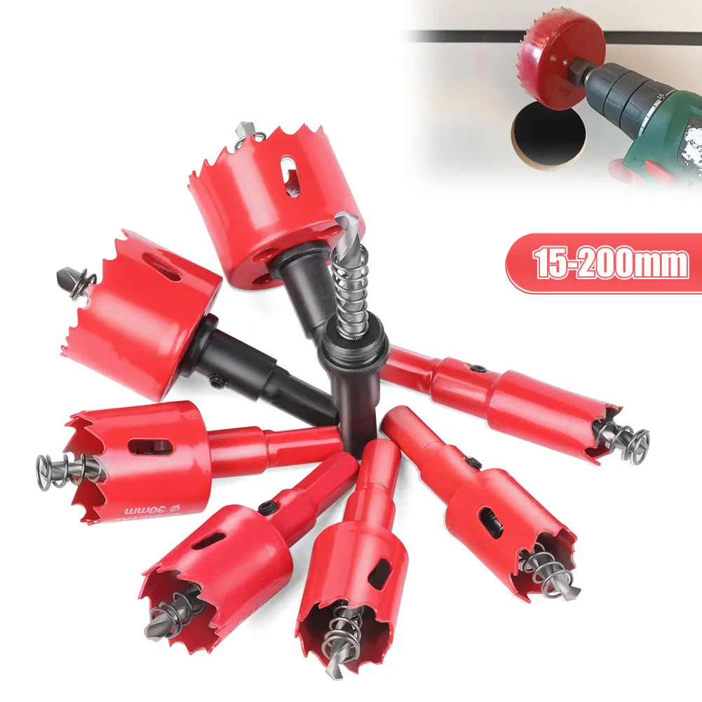 1pc 15-200mm M42 바이메탈 구멍 톱 HSS 드릴 비트 금속 철 알루미늄 스테인레스 플라스틱 DIY 목재 커터 도구