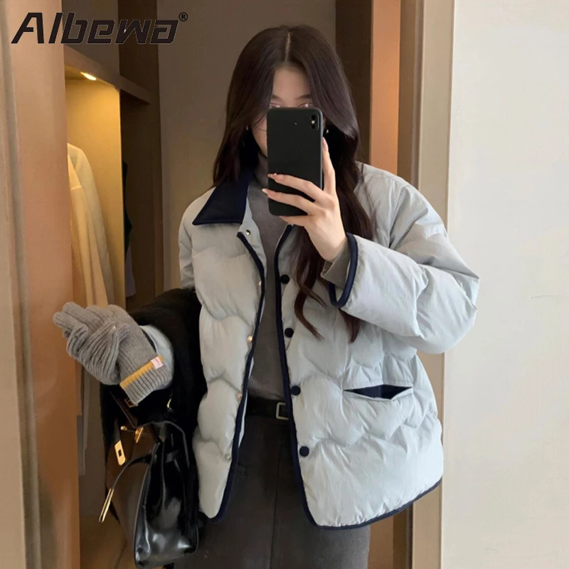 Autumn Winter Jackets Parkas for Women 2023 Padded Warm Women's Parkas Casual  Turndown Collar Button Basics Coats Outerwear