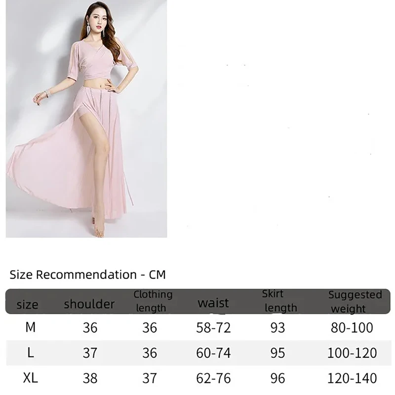 Belly Dance Professional Costume Top and Skirt 2 Pieces Set Wear Outfit For Adult Women Stage Performance Practice Clothes