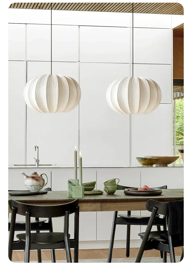 Nordic Wabi Sabi Fabric E27 LED Pendant