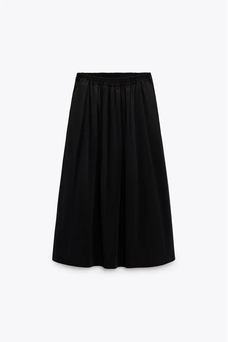 

Весна 2024, женская эластичная тонкая юбка трапециевидной формы с высокой талией, свободная юбка-миди, цвет, универсальный дизайн со средней талией