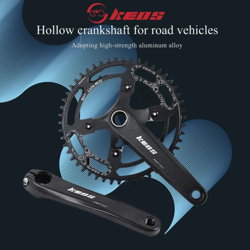 

KEOS DECKAS Road Bicycle Hollowtech Crankset 7- 12 speeds 110BCD Chainring 165/170MM Crank Aluminum Alloy Cycling Parts