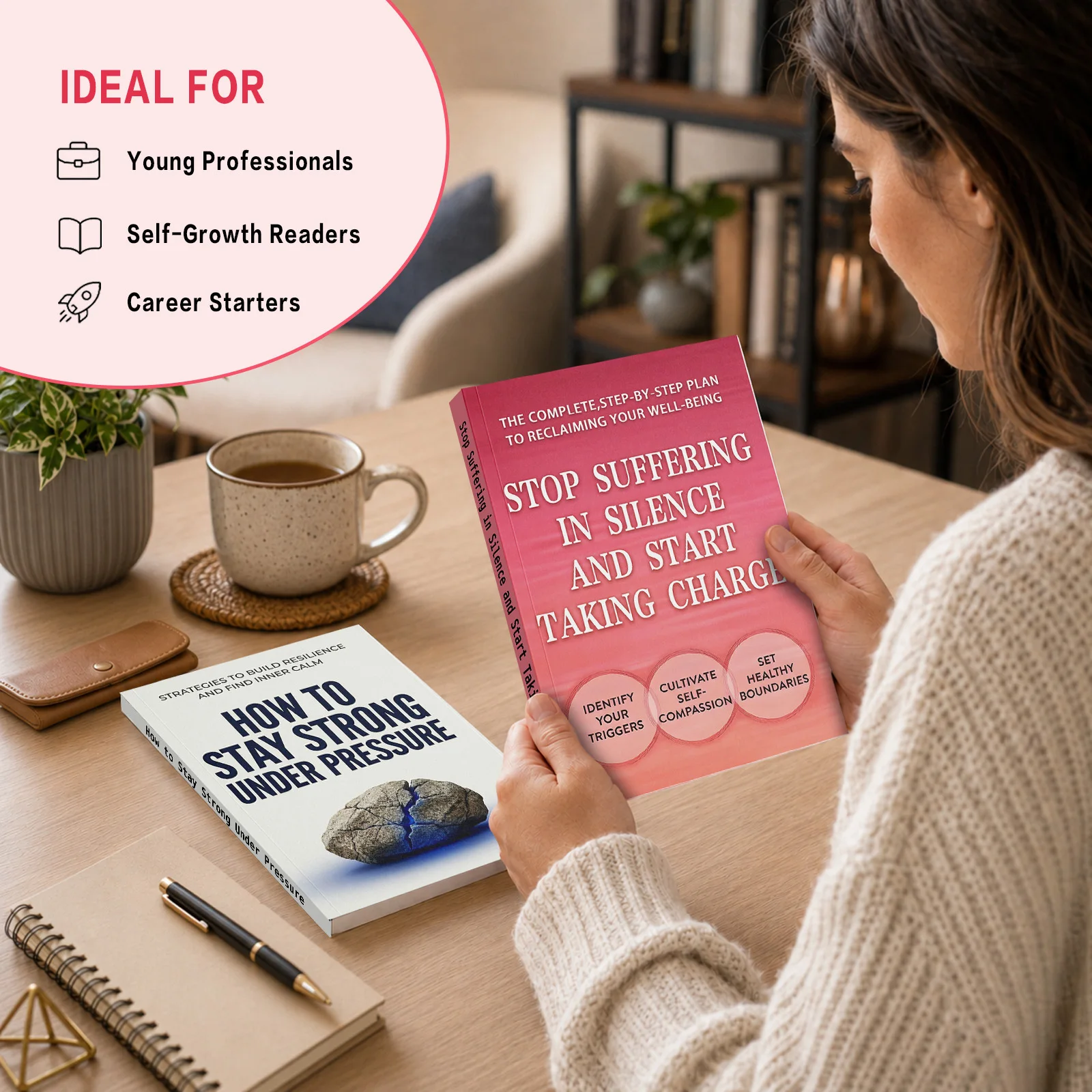 2-Book Stress Resilience & Life Control Self-Help Book Set, Includes Stop Suffering in Silence and Start Taking Charge and How