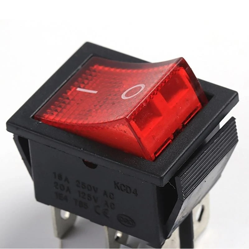

6 Pin Toggle Switches 30A 250VAC LED Lighted Rocker Switches for Marine Boats