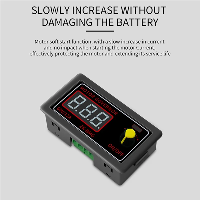 

ZIZI PWM Контроллер скорости двигателя постоянного тока Контроллер скорости двигателя постоянного тока Контроллер вентилятора двигателя с дисплеем Контроллер двигателя 9-60 В/12 А/500 Вт