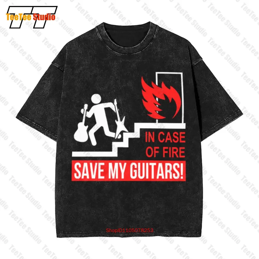 In Case Of Fire Save My Guitars Vintage Oversized T-Shirt 762U