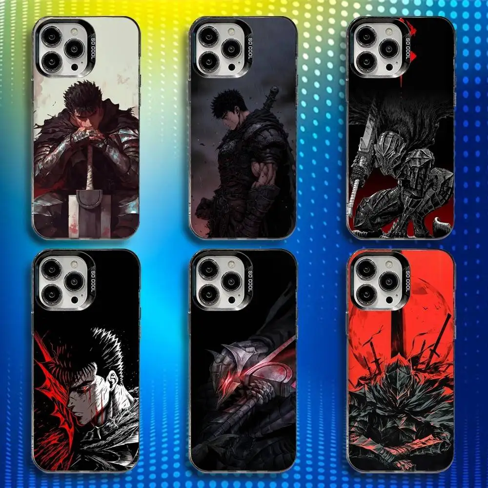 

Anime B-Berserk-G-Guts Phone Case For iPhone 16,15,14,13,12,11,Mini,Pro,SE,MAX White Matte Shockproof Cover