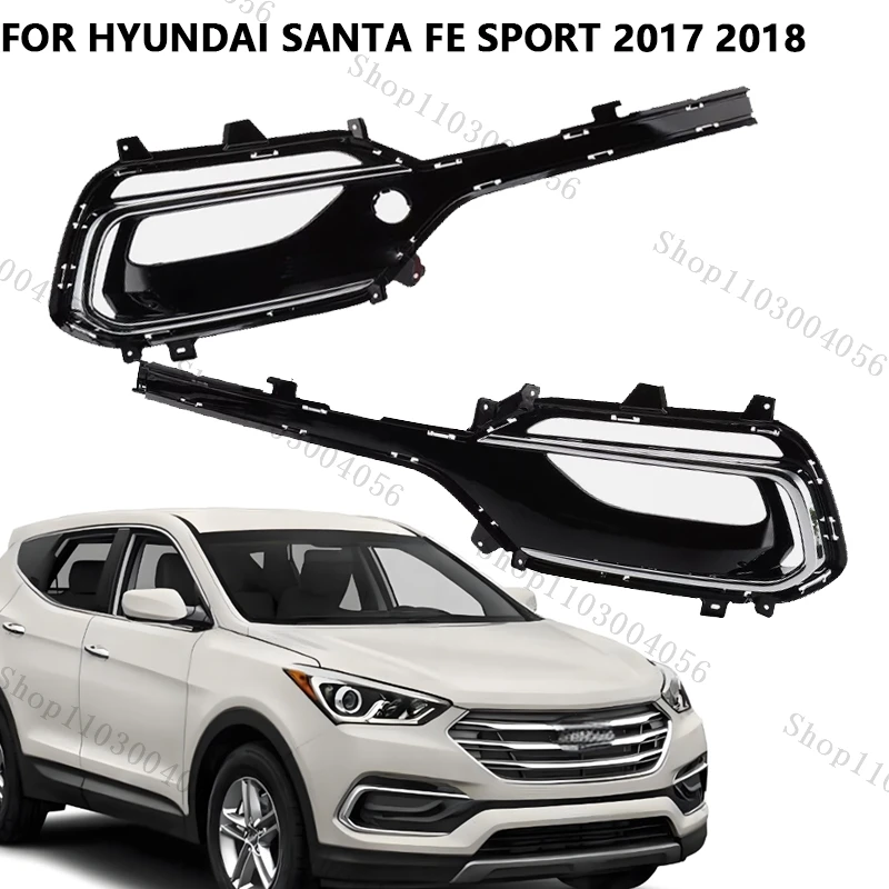 

Car Front Bumper Fog Light Cover Frame For Hyundai Santa Fe Sport 2017-2018 Fog Lamp Headlight Shade Grilles Trimming Bezel