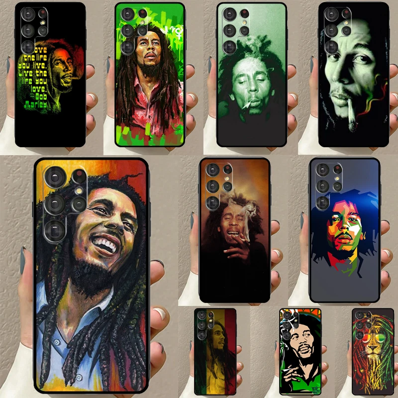 Reggae Bob Marley Case For Samsung Galaxy S23 S21 S22 Ultra S8 S9 S10 Note 10 Plus Note 20 Ultra S20 FE Cover