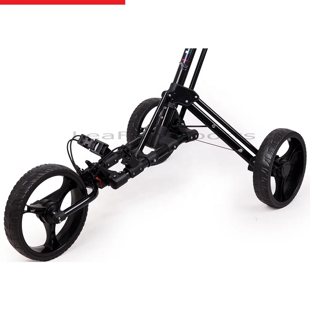 One-touch Easy Folding Manual Golf Trolley With Foot Brake Freewheel Multi-function Scorecard Holder