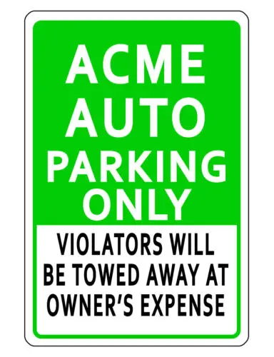 PERSONALIZED BUSINESS PARKING SIGN GREEN DURABLE ALUMINUM NO RUST SIGNS GPD#179