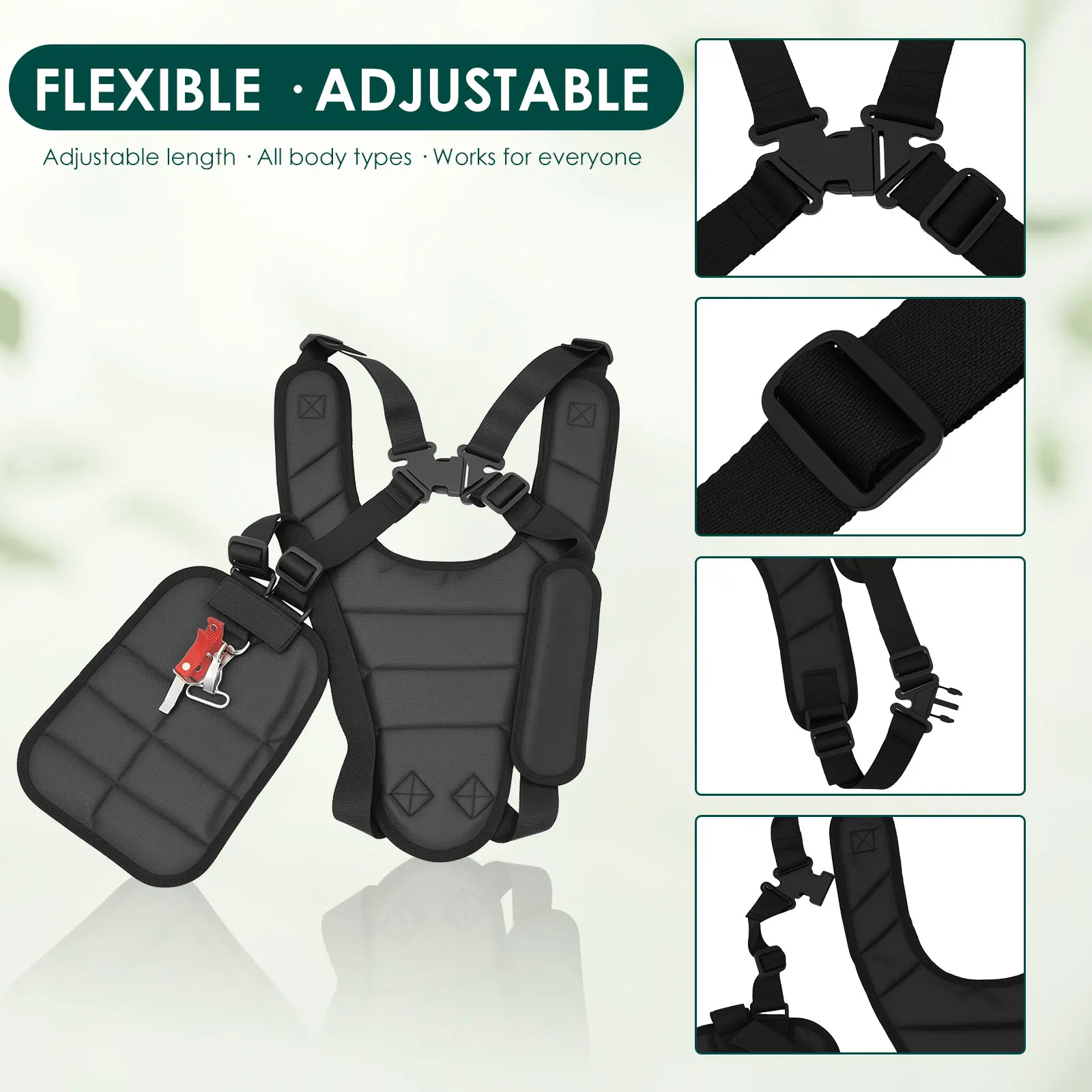 Double Shoulder Trimmer Strap Heavy Duty Harness Comfort Weight Relief for Stihl Weed Eater Eater Wacker String Trimmer Chainsaw image 5