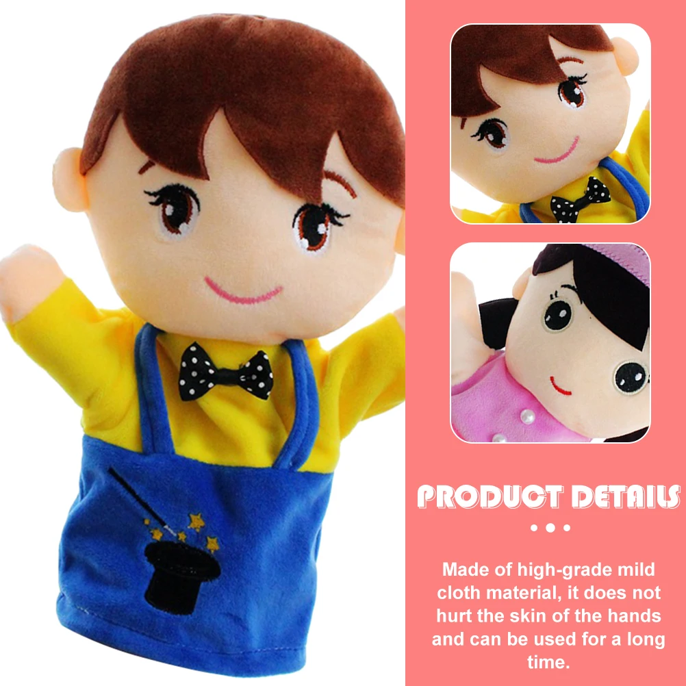 2 Stück Handpuppen-Charaktere, hochwertiger weicher Stoff, für Kinder, Fantasie, Entwicklung, Rollenspiele, Lernen, Kommunikationsfähigkeiten, Schlafenszeit