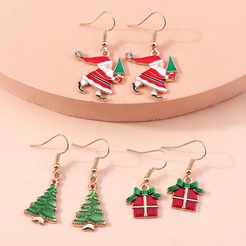 Neue Mode Mix Stile Frohe Weihnachten Ohrringe für Frauen Weihnachten Baum Deer Santa Baumeln Ohrringe Neue Jahr Schmuck Geschenke – Detail 31