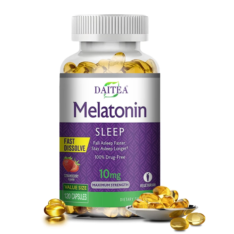 Daitea Melatonin Capsules, Healthy Sleep Supplement for Men and Women, Non-GMO, Gluten-free