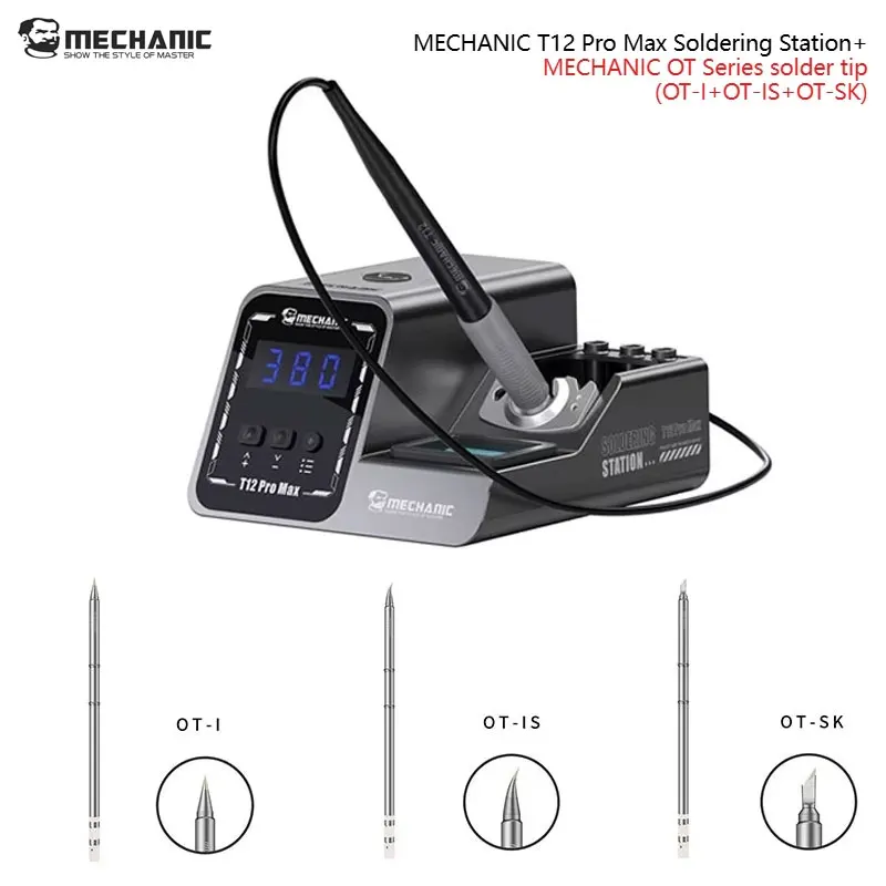 mechanic-t12-pro-max-soldering-station-with-iron-tip-smart-sleep-stand-fast-heating-for-mobile-phone-motherboard-repair-work