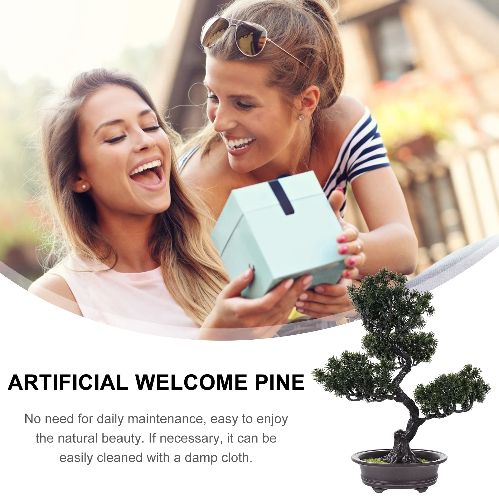 

Artificial Welcome Simulation Bonsai nament Plastic Indoor Decor Fake Plants Long Life Desk Office Fake Bonsai Gift