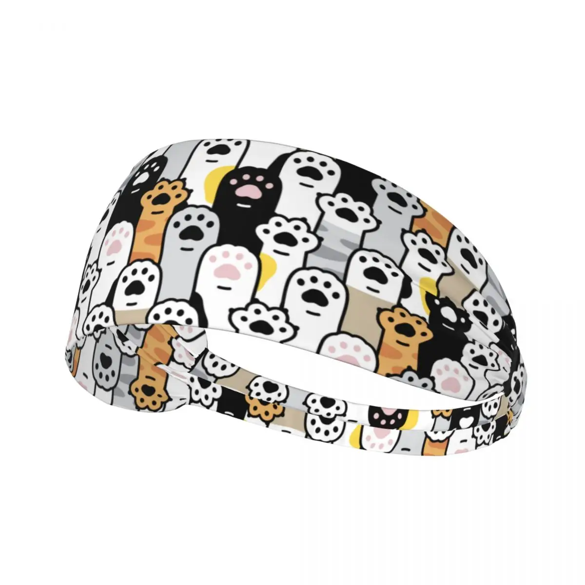 Custom Dog Footprint Cat Paw Pattern Training Sweatband Women Men Non Slip Absorbent Headbands Running