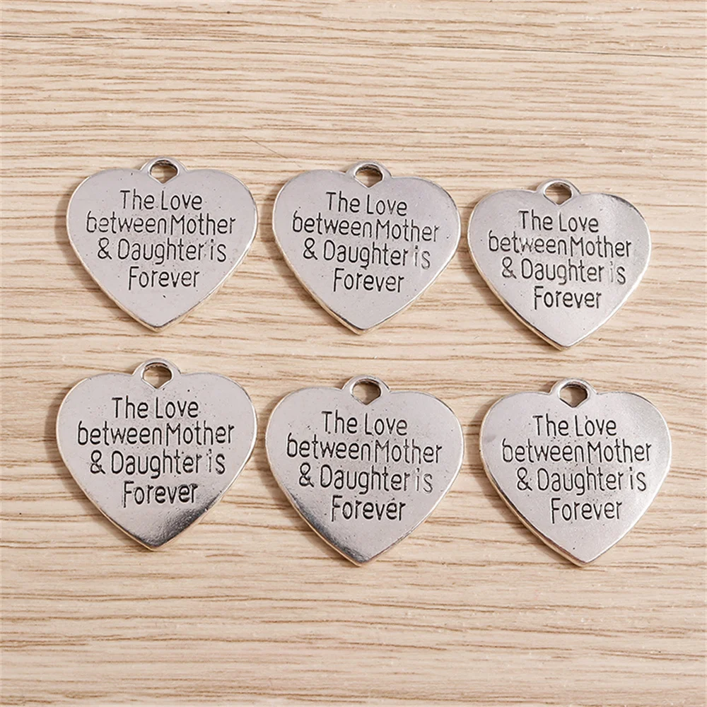 Tusember 10 Stück Legierung Antik-Silberfarben Mutter-Tochter-Anhänger für Ohrringe, Halsketten, DIY-Schmuckherstellung – Detail 4