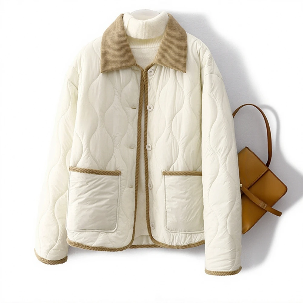 

Casual Long Sleeve Cotton-Padded Jacket Straight Sleeve Style Comfortable Women's Top Fashion Trend No Decoration