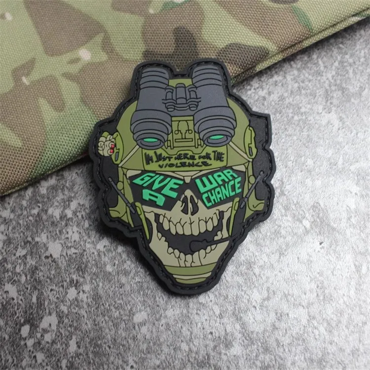 

Skeleton Soldier Telescope Soft Rubber Morale Badge Outdoor 3D Military PVC Patch Personalized Creative Backpack Stickers