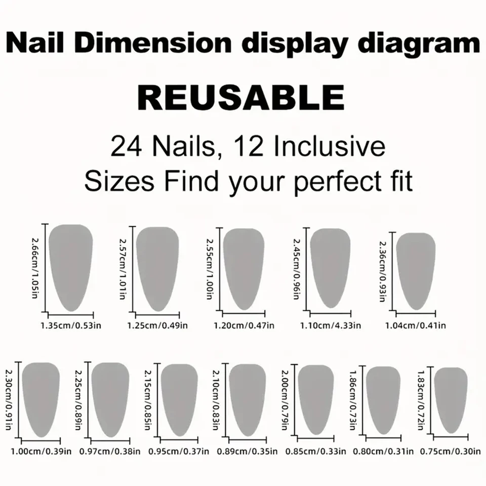 Transforma tus uñas con 24 piezas de uñas postizas extra largas en forma de estilete, estilo francés moderno y clásico, color negro sólido, cobertura completa 4