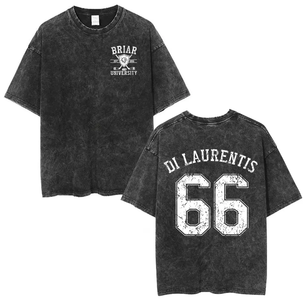 Off Campus Garrett Graham 44 Briar University Hockey Vintage Washed T-Shirt Herren Damen Sommer Casual Baumwolle Kurzarm T-Shirt – Detail 2
