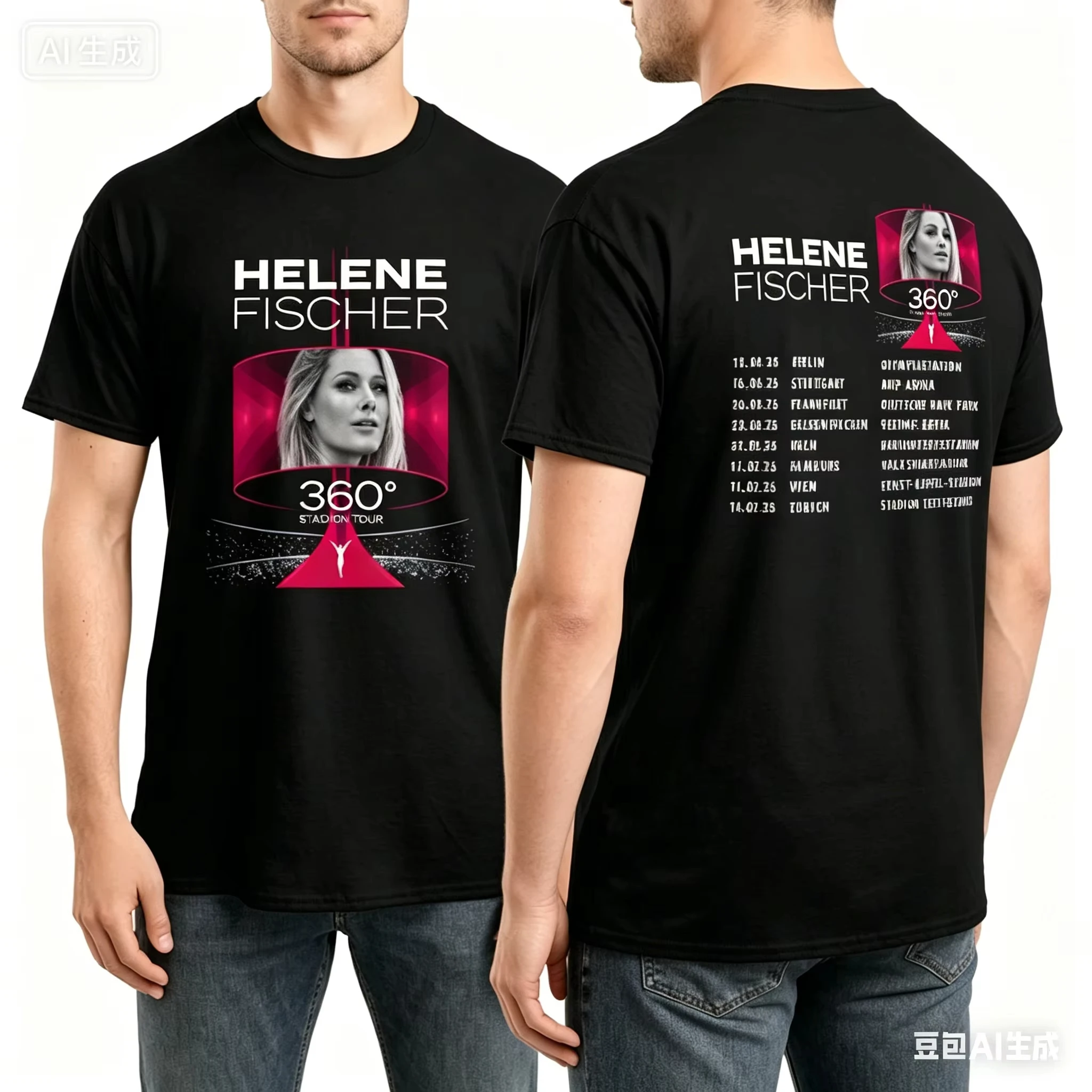 Nuevo Verano 2026 Helene Fischer 360 °   Camiseta de concierto para hombres y mujeres, camisetas gráficas negras, regalo para fanáticos, amantes de la música, ropa de calle, Hip Hop