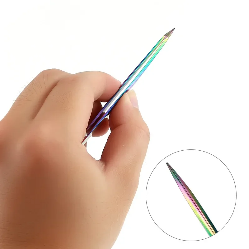 1 pz Pinzette Per Ciglia In Acciaio Inox Professionale Per Estensione Delle Ciglia Pinzette Per Sopracciglia Curvo Dritto Pinza Strumenti di Trucco